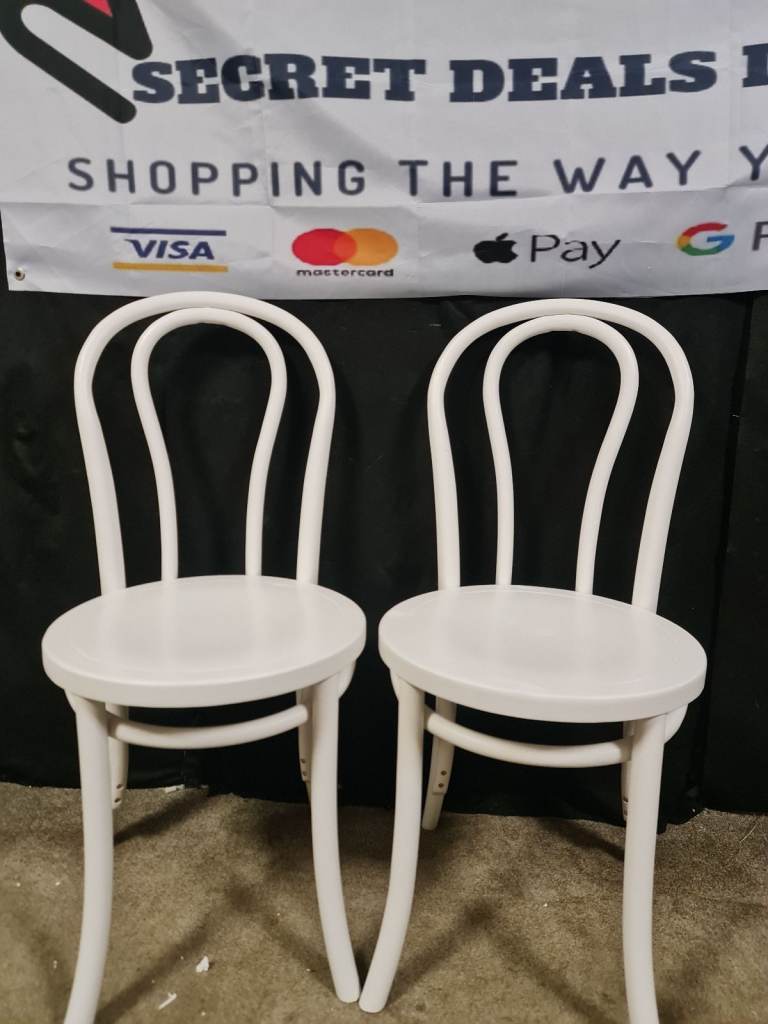 ex display pair of white larsa solid wood dining chairs by habitat RRP £160