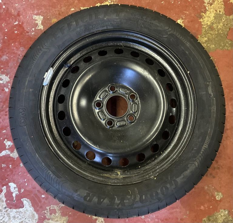 Steel rim and ‘Goodyear’ Tyre 205/55 R16- Tyre has good tread