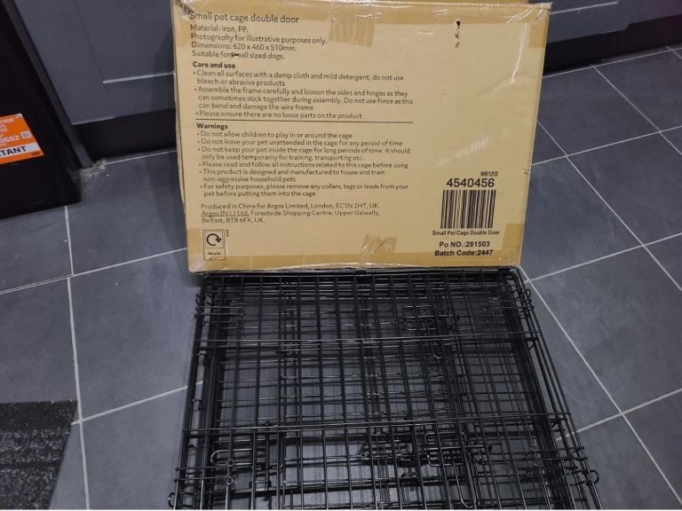 Small Folding Metal Dog Crate with Two Doors