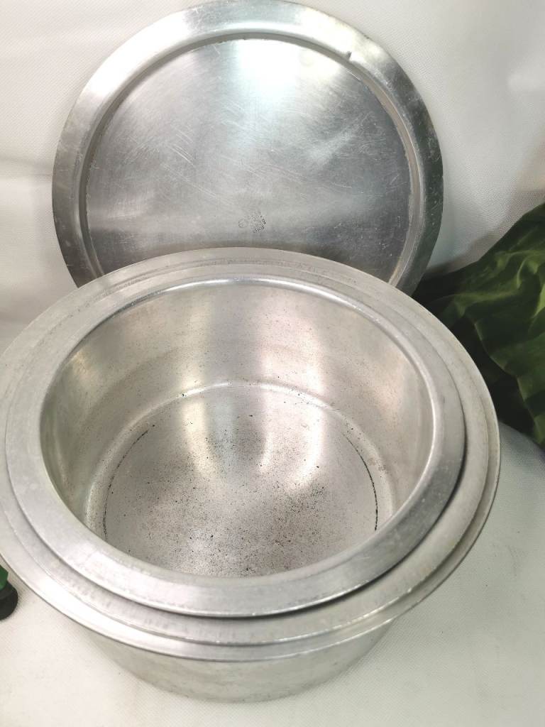 3 Clock Brand Pure Aluminium Cooking Pots with Lid, Made in England