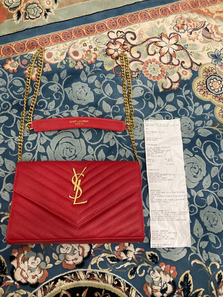 Ysl bag red with receipt 
