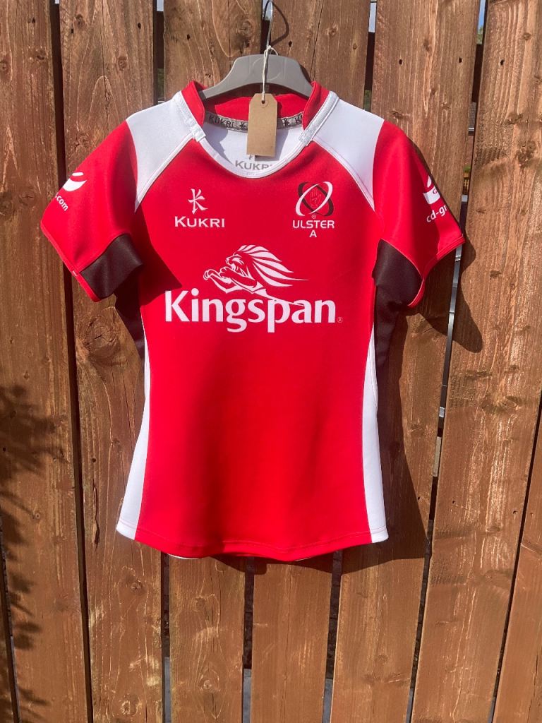  👉STILL AVAILABLE EAST BELFAST 👈 ULSTER RUGBY UNION SHIRT KUKRI WHITE HOME SIZE L