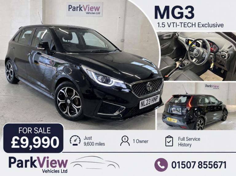 MG MG3 1.5 VTi-TECH Exclusive Nav Black Manual Petrol 2023