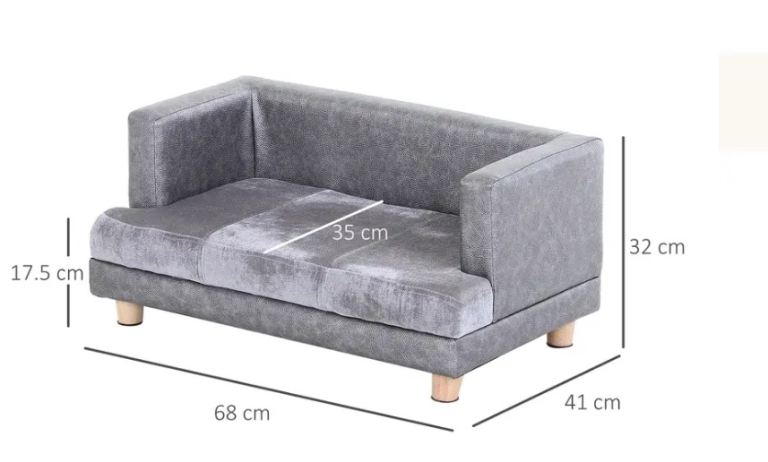 Small Dog Cat Couch Sofa Style Bed Grey Manchester