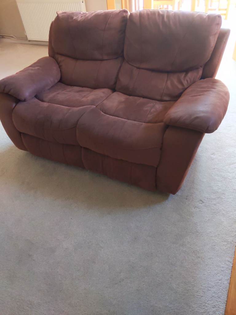 FREE - brown two-seater recliner sofa