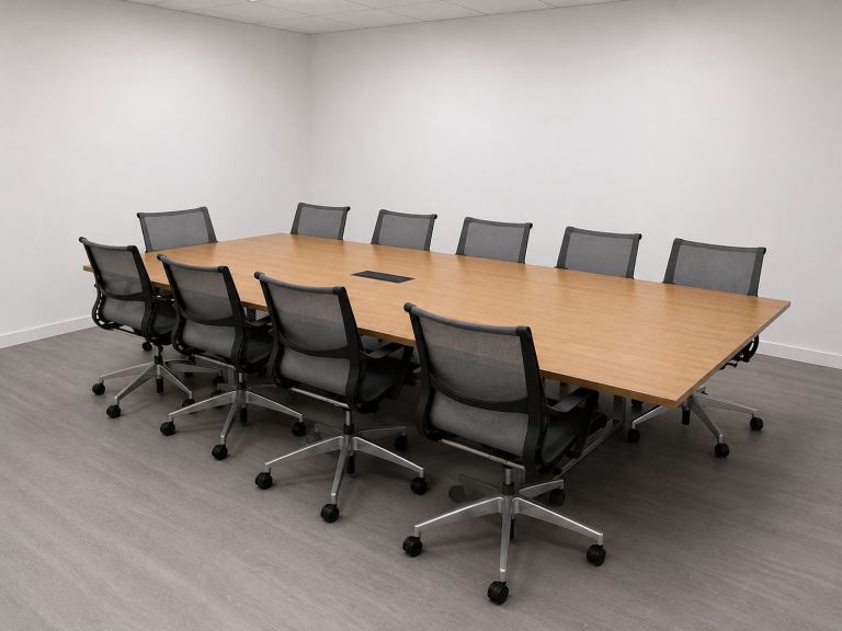 Herman Miller 8–10 Person Boardroom Table – Oak, L3200mm