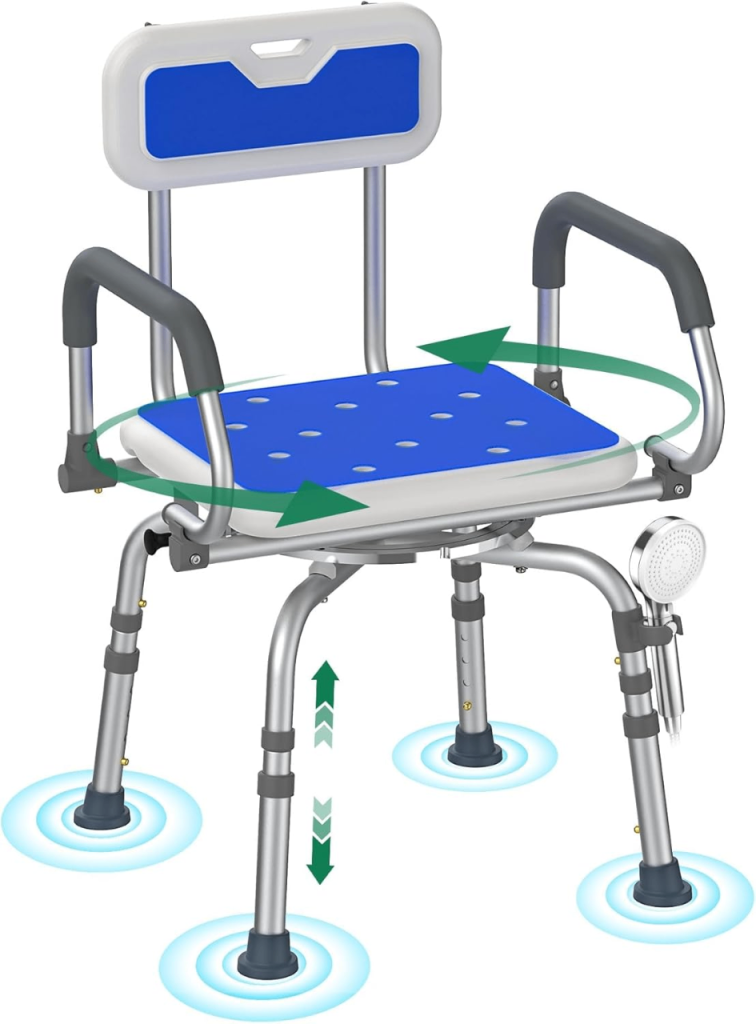  with Flip-Up Arms & Back, Non-Slip Supports 348 lbs, Adjustable Height