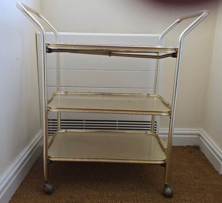 Vintage Gold Metal Drinks Trolley - reduced!