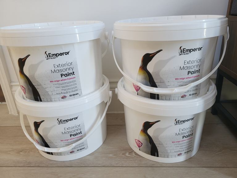 5 X 10 Litre Off-White Emperor Exterior Masonry Paint