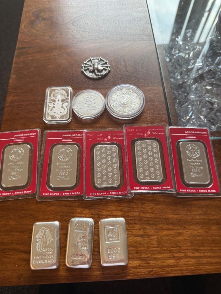 Silver bars coins 