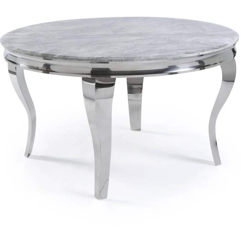 Stylish Silver Leg Table with Grey Top – New