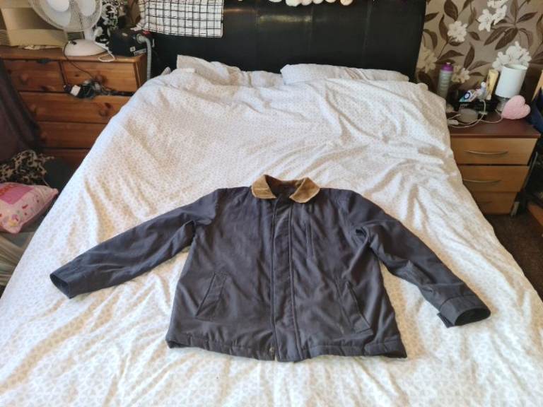 Brook Taverner navy uk40 soft touch overcoat brown corduroy collar 3 int and 3 ext pockets 