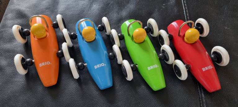BRIO Kids Toddler Wooden Toy Race Cars 