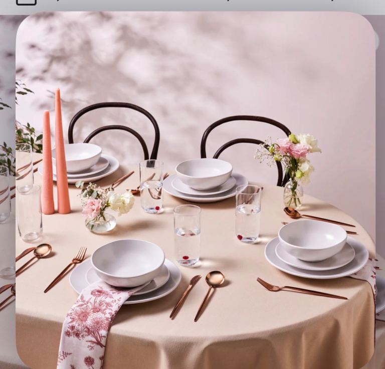 Karaca 18-Piece Stoneware Dinner Set for 6 People, White