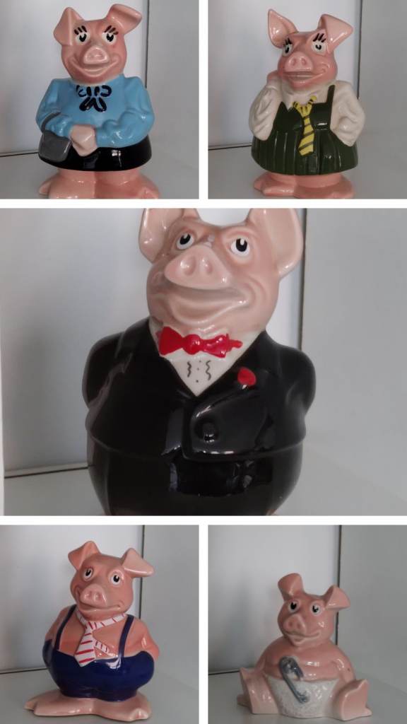 **NatWest Piggy Bank Family – Full Set (5 Figures) 🐷 | Vintage 80s/90s**  