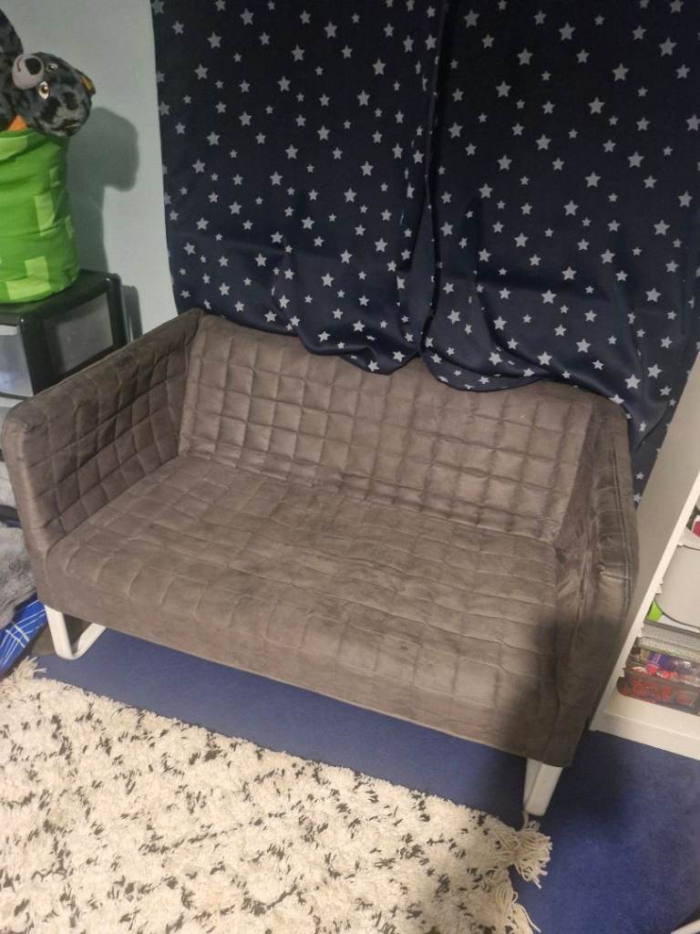 Compact Grey Metal Framed Sofa - Very Good Condition Free! 