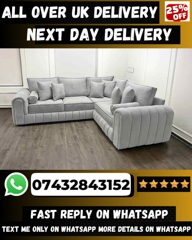 Must Go ASAP! Brand New Lily Corner & 3+2 Seater Sofa – Available Now