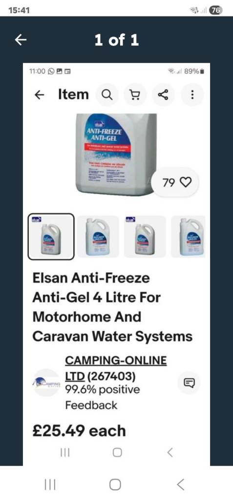 Camper/caravan antifreeze 