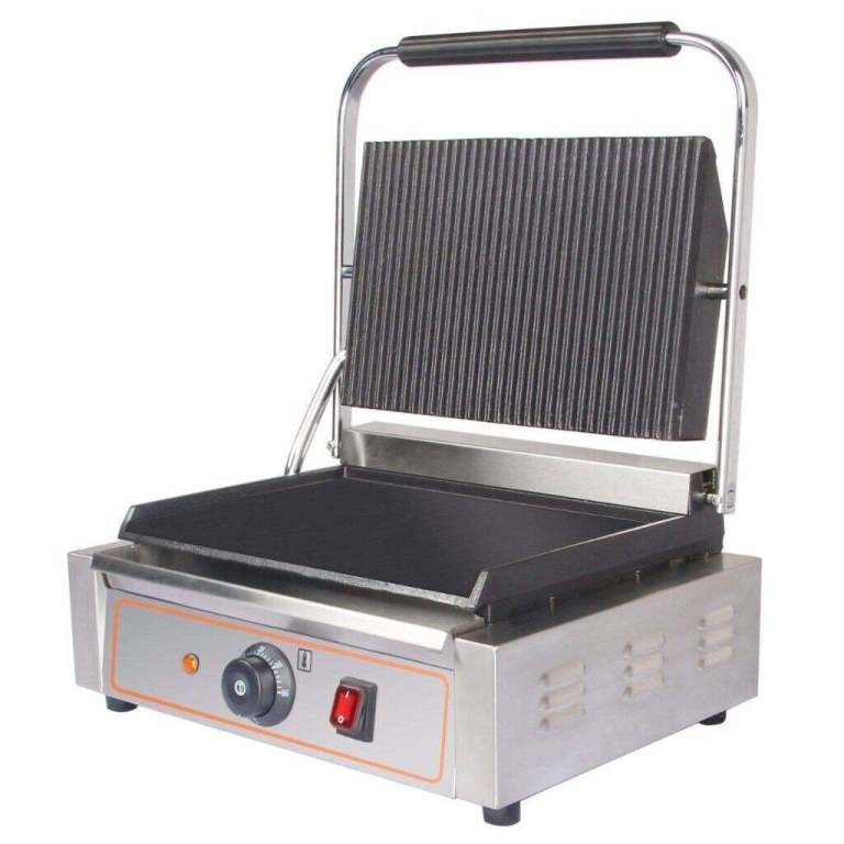 New Single Electric Heavy Duty Panini Contact grill Large Smooth 