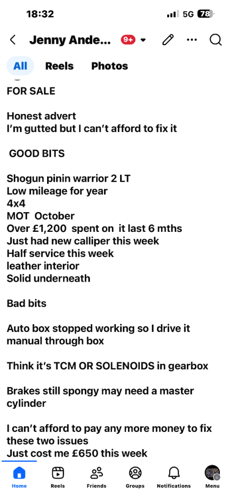 Shogun pinin warrior 