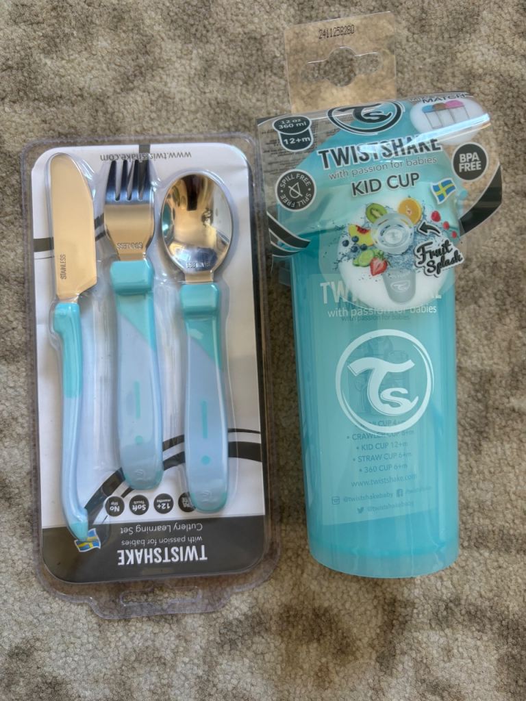New Twistshake Kid Cup and Cutlery Learning Set - Blue