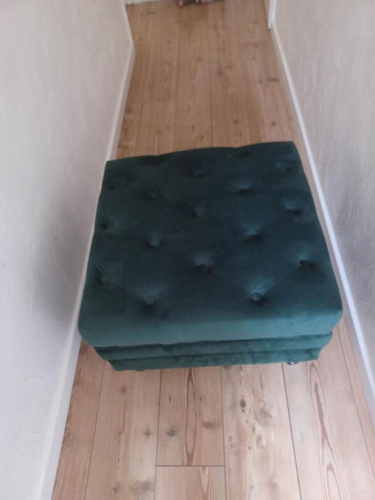 Habitat velvet storage foot stool NEW.