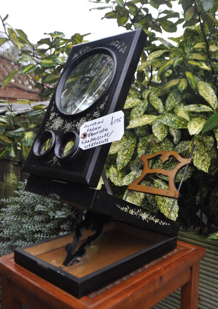 Victorian French ebonised graphoscope / stereoscope