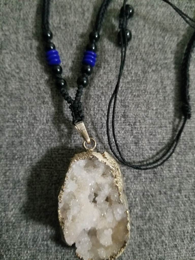 necklace natural quartz crystal break open