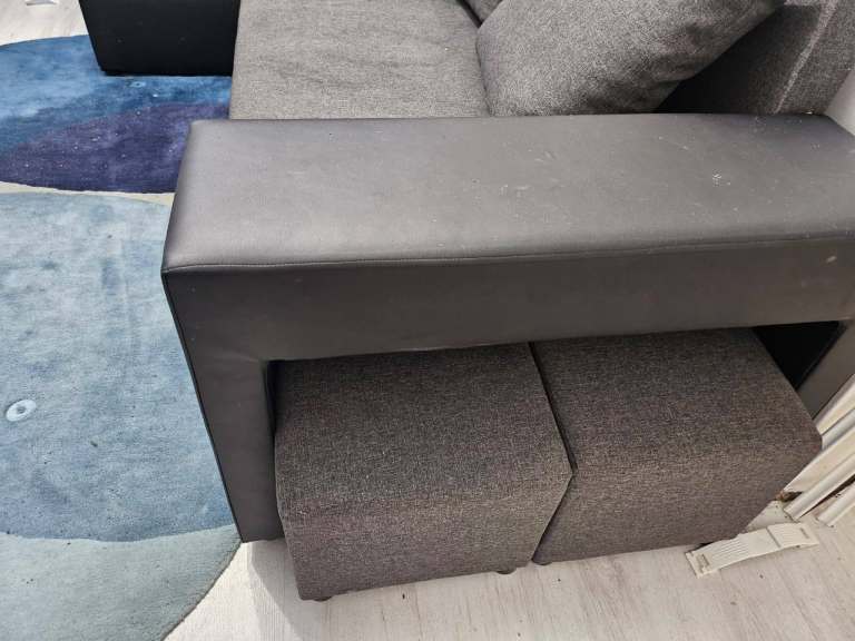 Selling used 3 seater sofa bed with interchangeable L shape