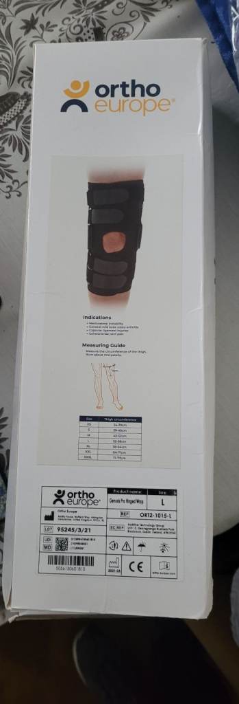 Ortho Europe Genusis Pro Hinged Knee Brace - Size L, NEW