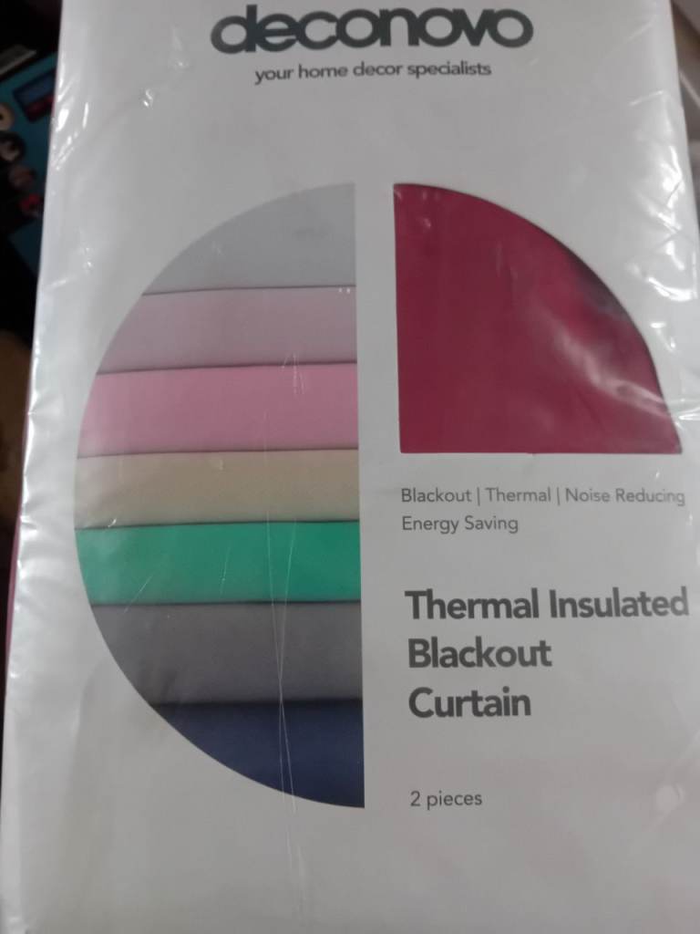 New red thermal blackout curtains 46 x 72" 