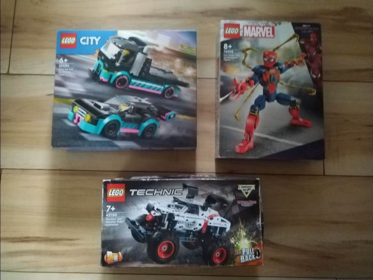 3 NEW LEGO sets Marvel Spider-Man, Racing Cars and Technic Truck  