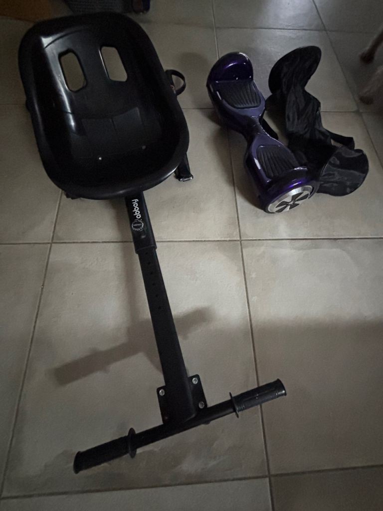 Hoverboard with go kart seat