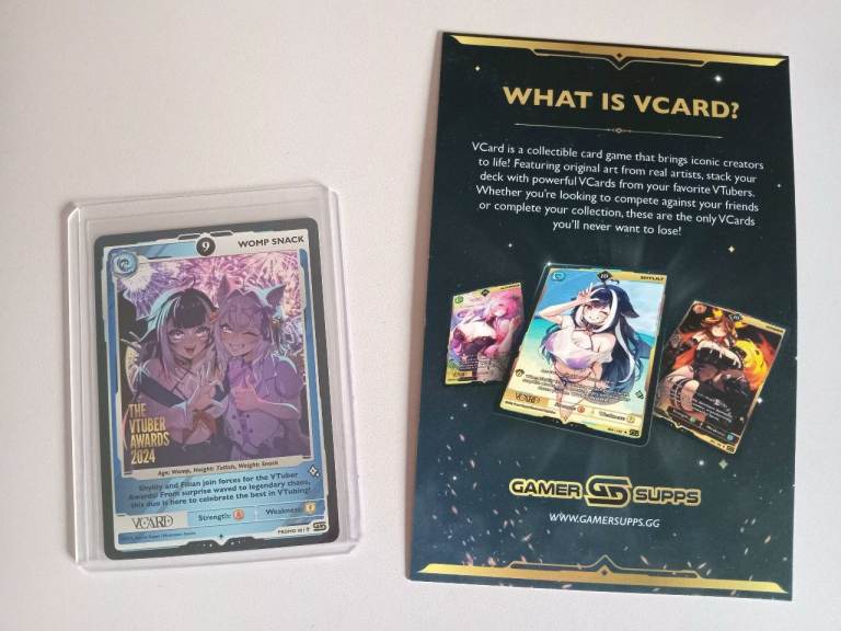 Brand New Gamer Supps VCard Vtuber Awards 2024 Promo Card - Womp Snack RARE FULL ART