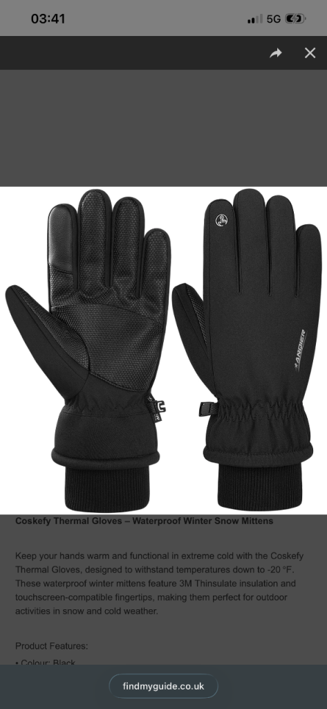Coskefy Thermal Gloves – Waterproof Winter Snow Mittens