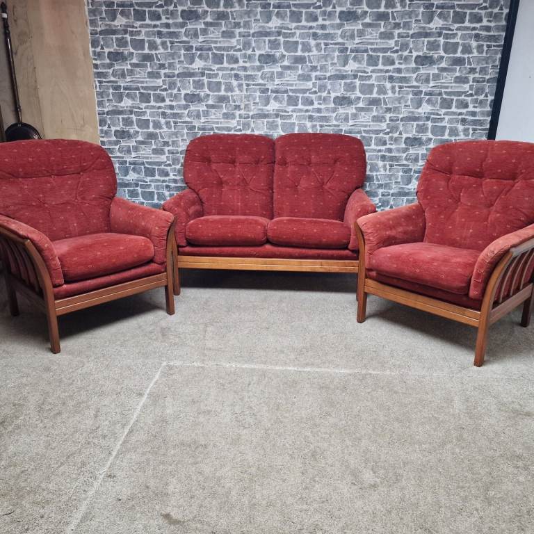 Cintique Vermont 2-Seater Sofa & 2 Armchairs – Solid Ash Show Wood Frame