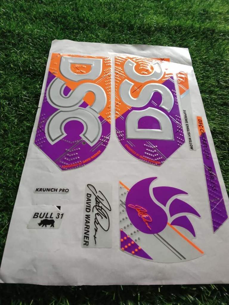 New '2026 Edition' Digital DSC Cricket Bat Stickers - Multi-Coloured