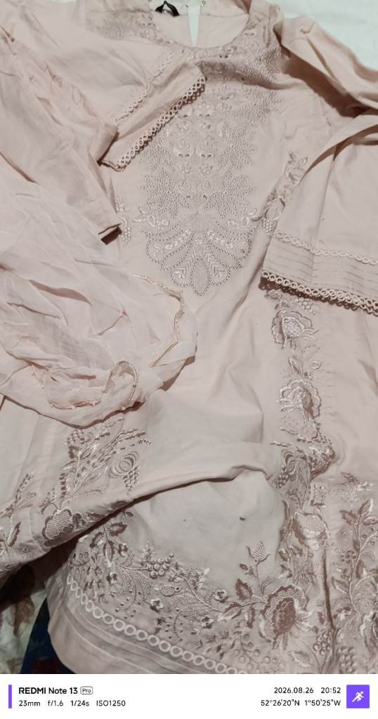 Pale Pink Ladies Salwar Kameez Suit - Embroidered Design
