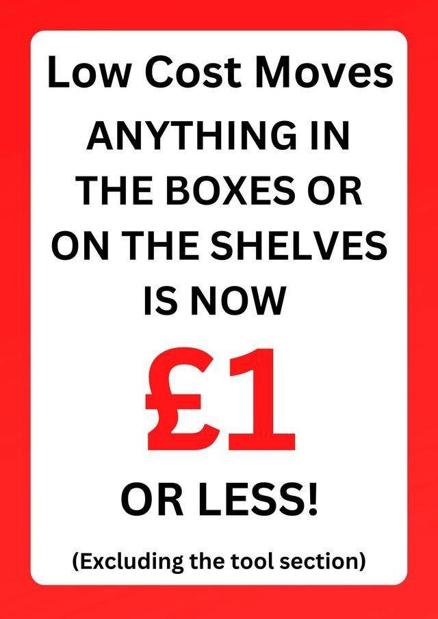£1 or LESS on all Bric-a-brac! Copley Mill Low Cost Moves BRIC-A-BRAC room STALYBRIDGE SK15 3DN
