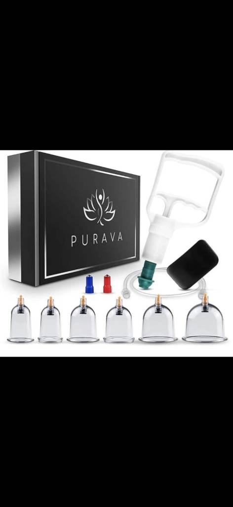 Purava 12pc Cupping Therapy Set with Hand Pump - NEW