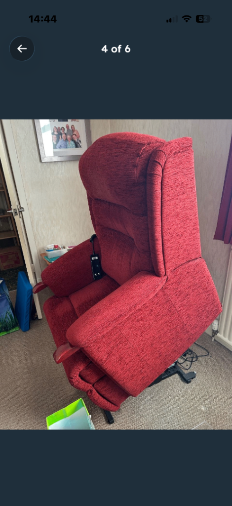Rise & Recline Armchair with TWO Matching Single Chairs - RED, Almost New!