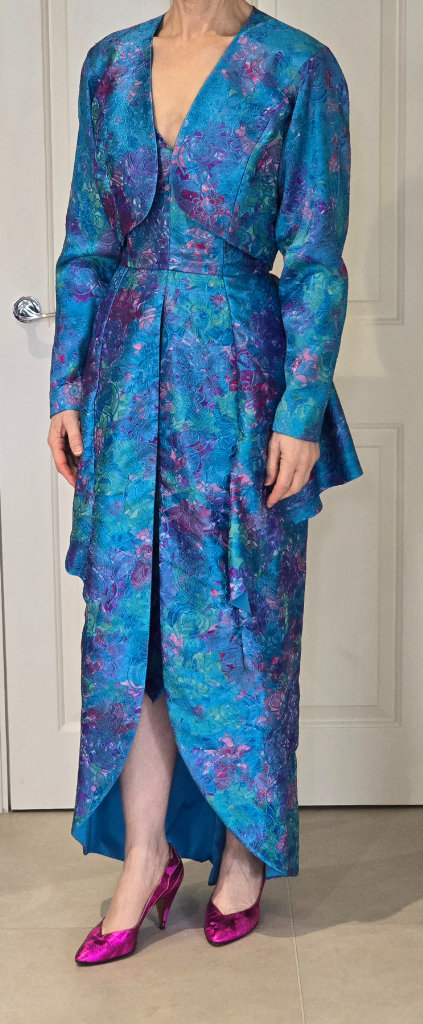 Helen Sykes strapless evening dress and bolero jacket