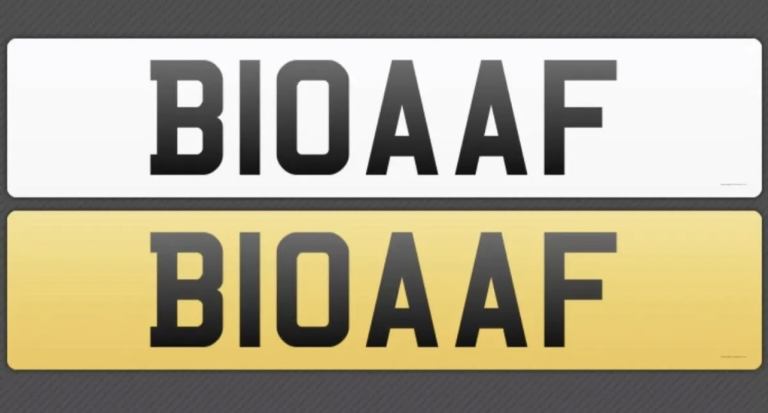 CHERISHED PRIVATE NUMBER PLATE B10 AAF AF