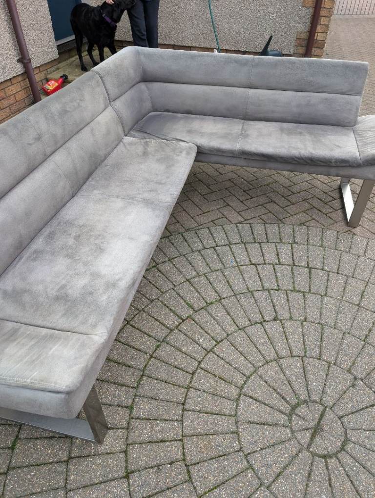 Grey Corner Sofa Bench with 2 Dining Chairs, £150.00 for Sale in ...