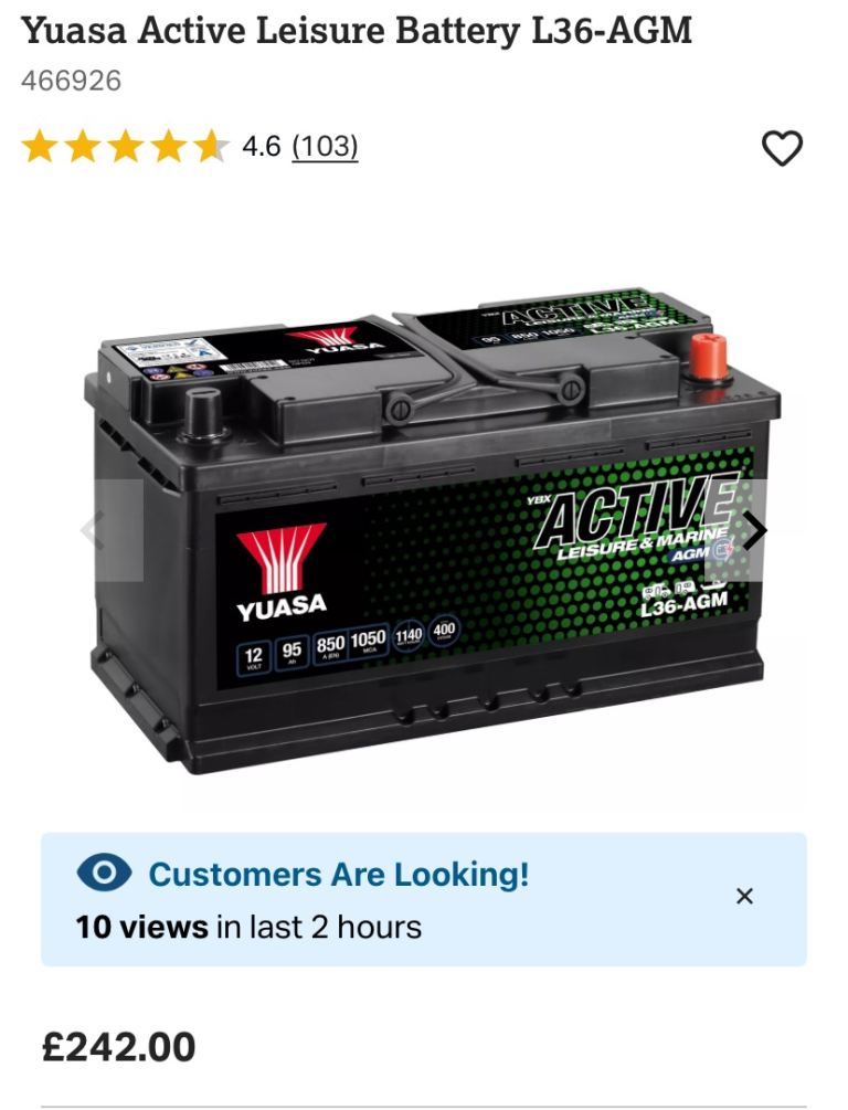 Leisure battery. Caravan. Camper. Boat