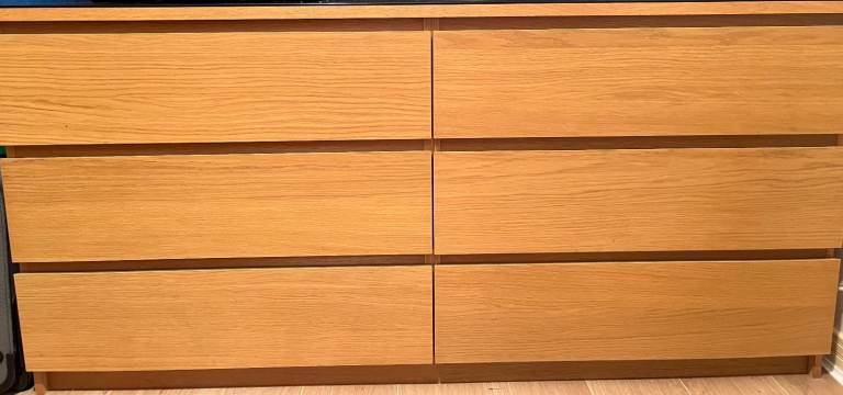 Malm Set Of Drawers With Black Glass Top.Bargain.