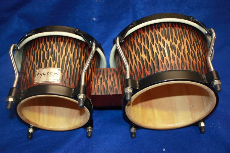 Tycoon Master Handcrafted Original Series Bongos Black Rims 7in + 8.1/2in Great Condition ~ £95 ono