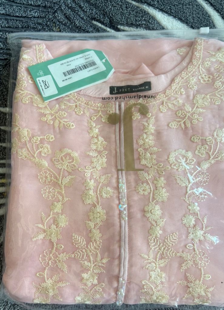 Junaid jamshad top new embroidery and pearl