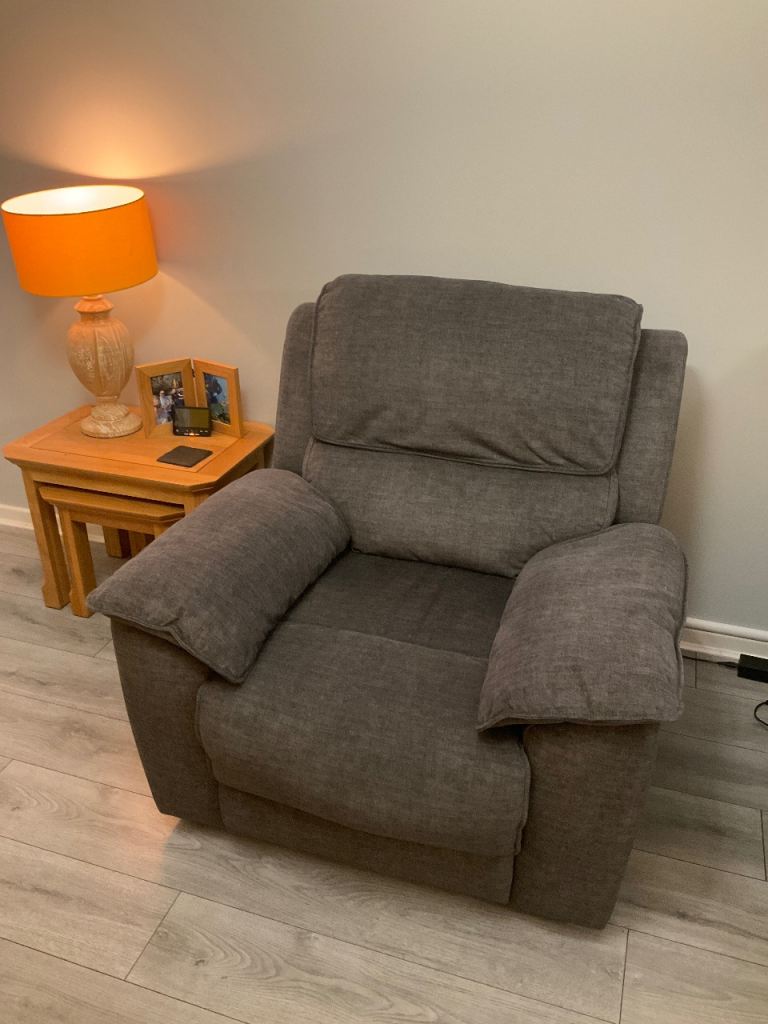 Oak Furniture Land Goodwood Grey Electric Recliner Armchair