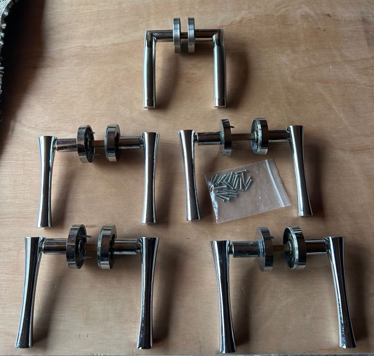 Chrome Door Handles with Screws – Good Condition